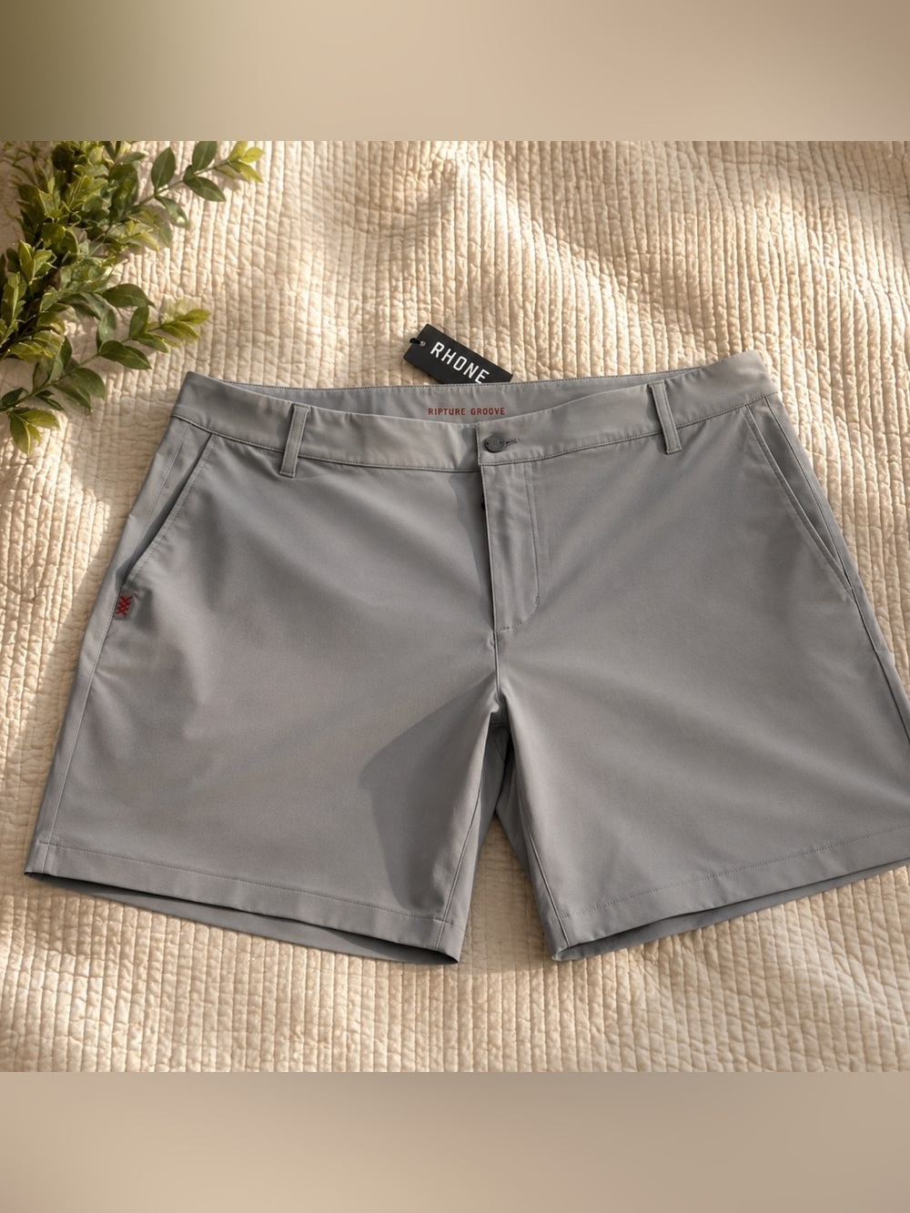 Rhone Men's Gray Flat Front Shorts